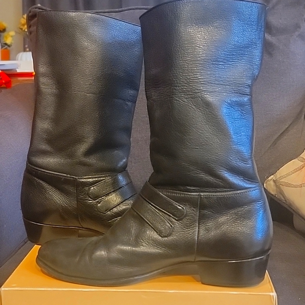 Boots, no brands, Black Leather Size 9